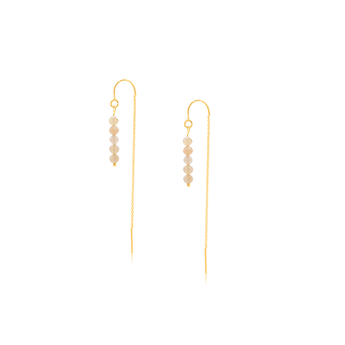 Kolczyki PEACH z kamieniem słonecznym srebrne pozłacane