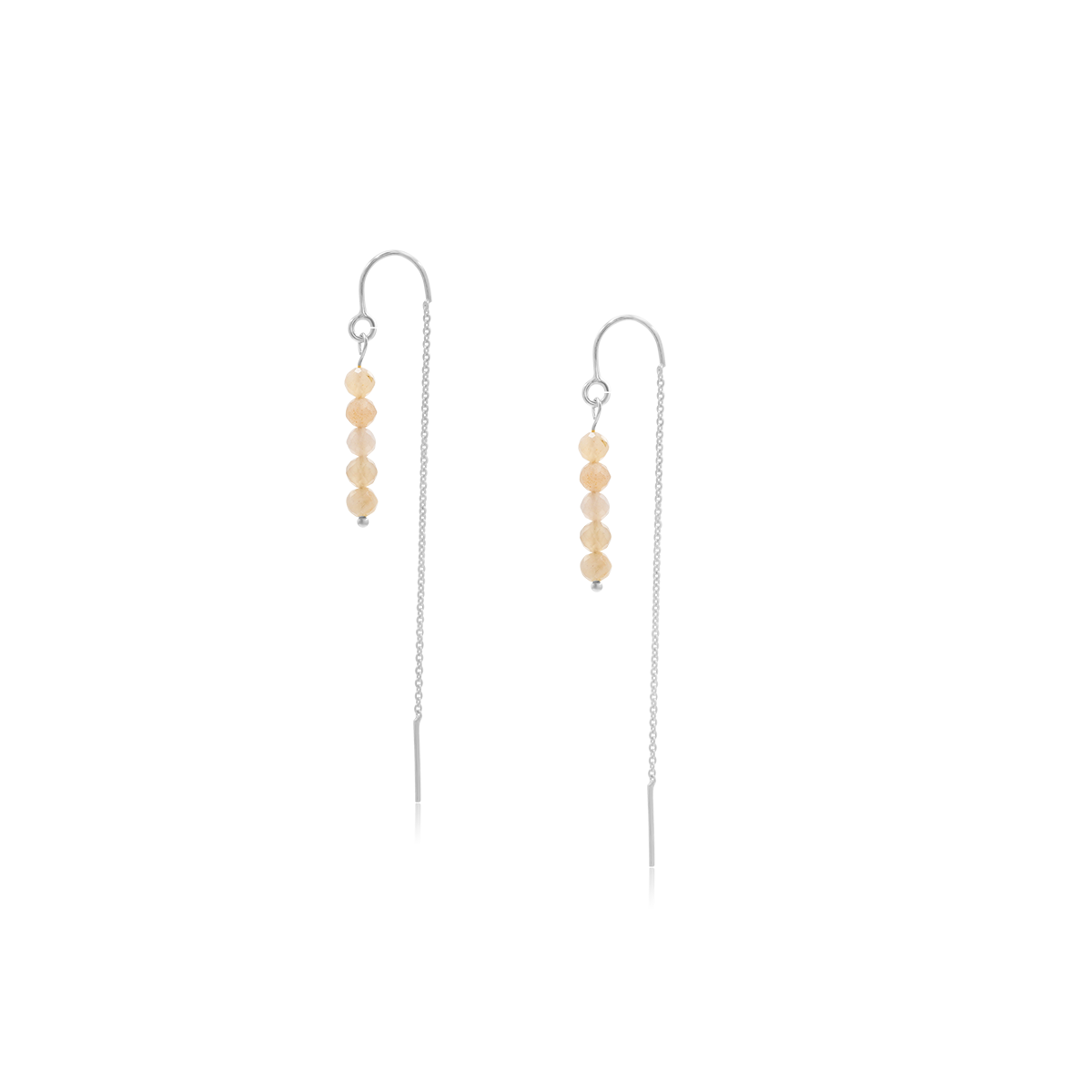 Kolczyki PEACH z kamieniem słonecznym srebrne