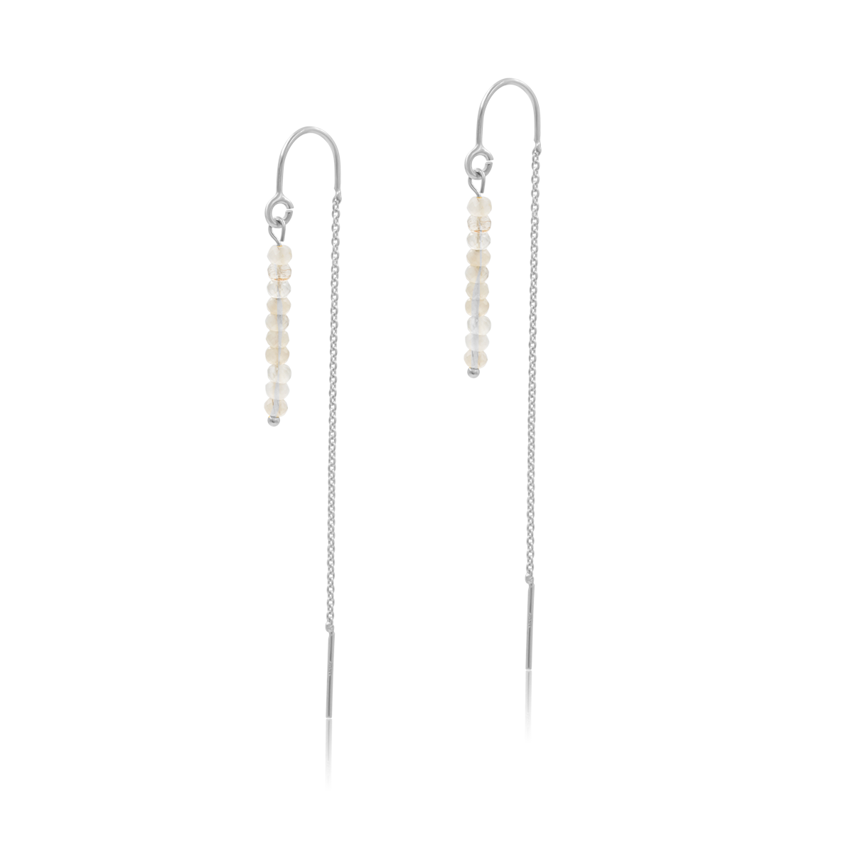 Kolczyki LUNA z kamieniem księżycowym srebrne