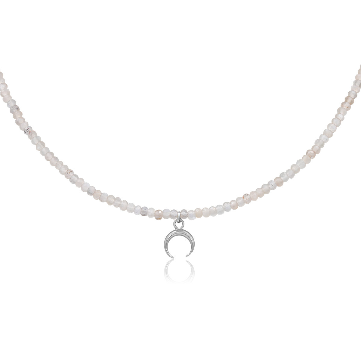 Naszyjnik LUNA z kamieniem księżycowym srebrny