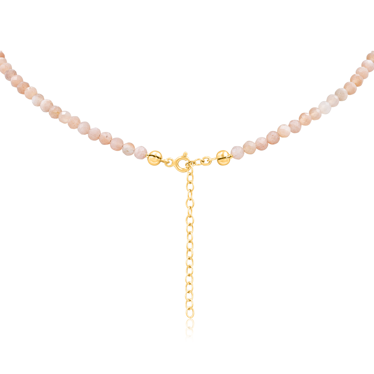 Naszyjnik PEACH z kamieniem słonecznym srebrny pozłacany