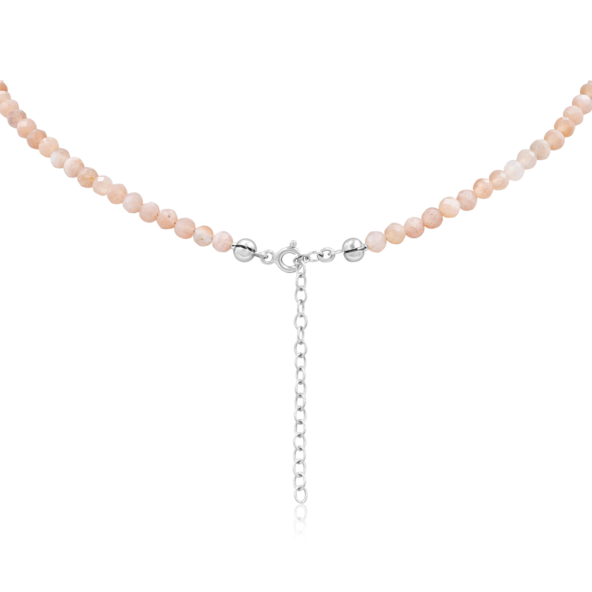 Naszyjnik PEACH z kamieniem słonecznym srebrny