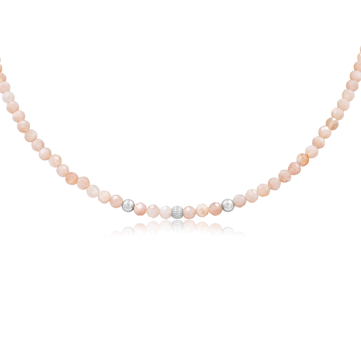 Naszyjnik PEACH z kamieniem słonecznym srebrny