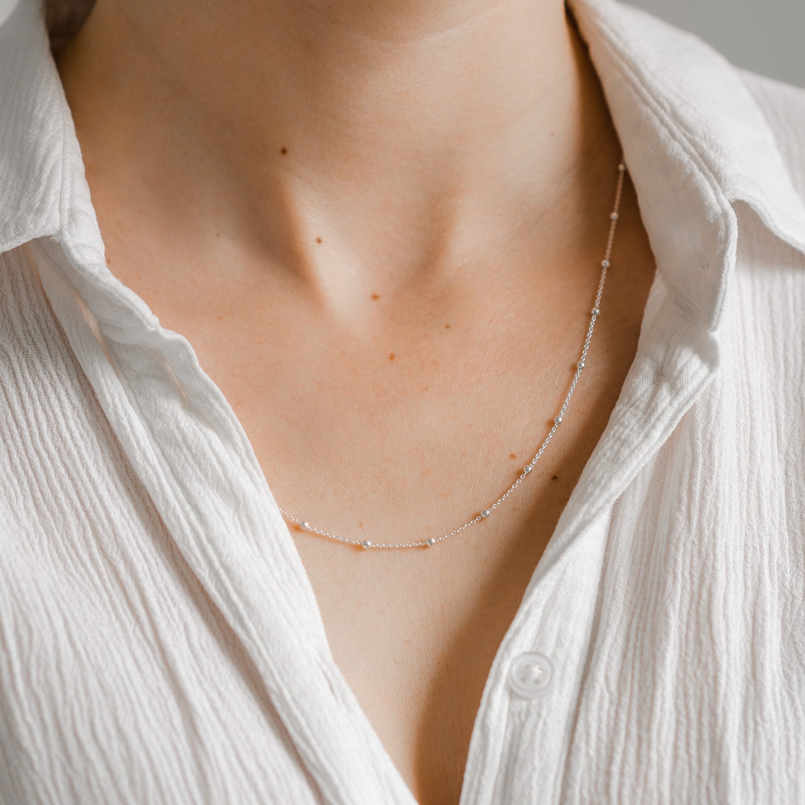 Zestaw TOP OF THE TOP srebrny - łańcuszek i kolczyki