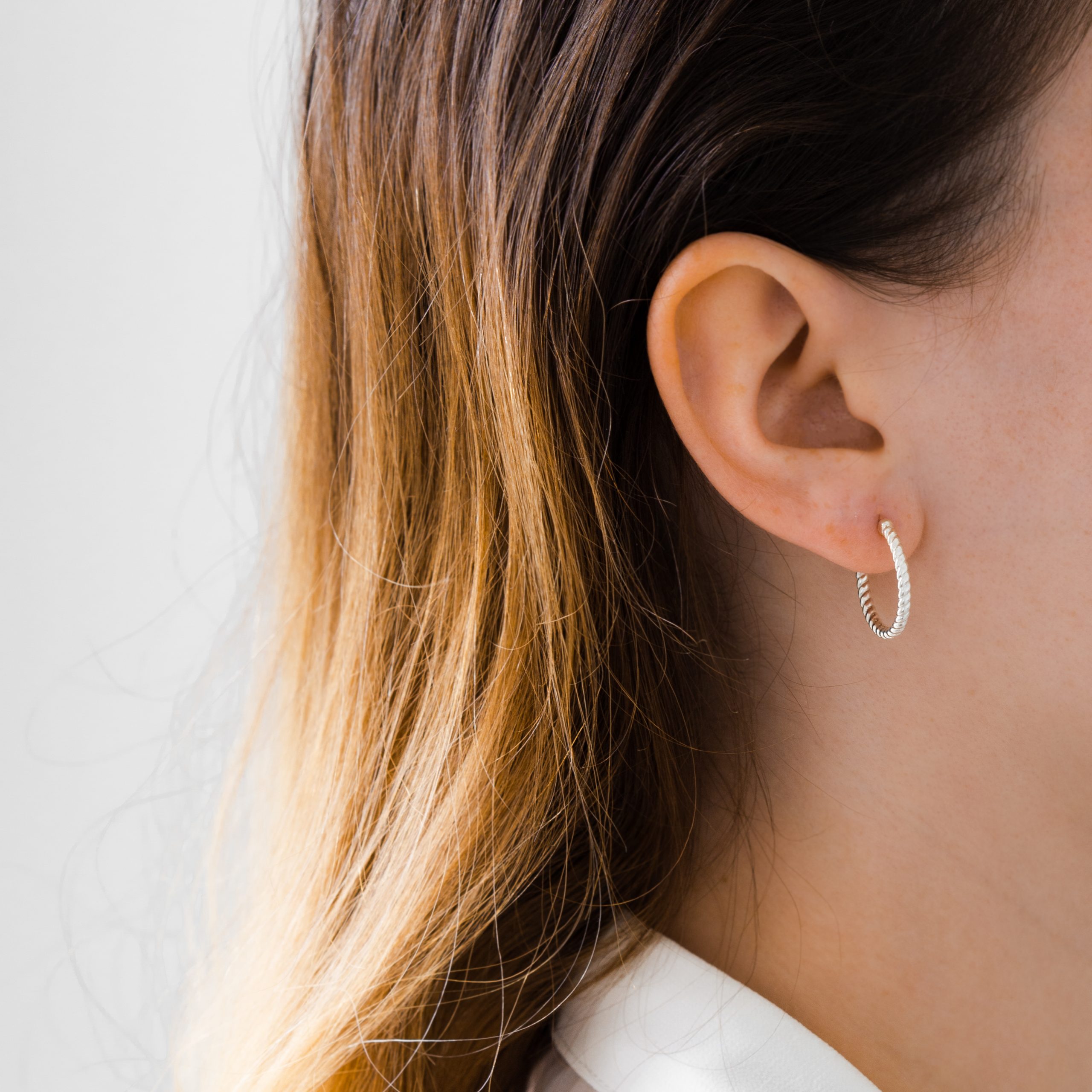 Zestaw TOP OF THE TOP srebrny - łańcuszek i kolczyki