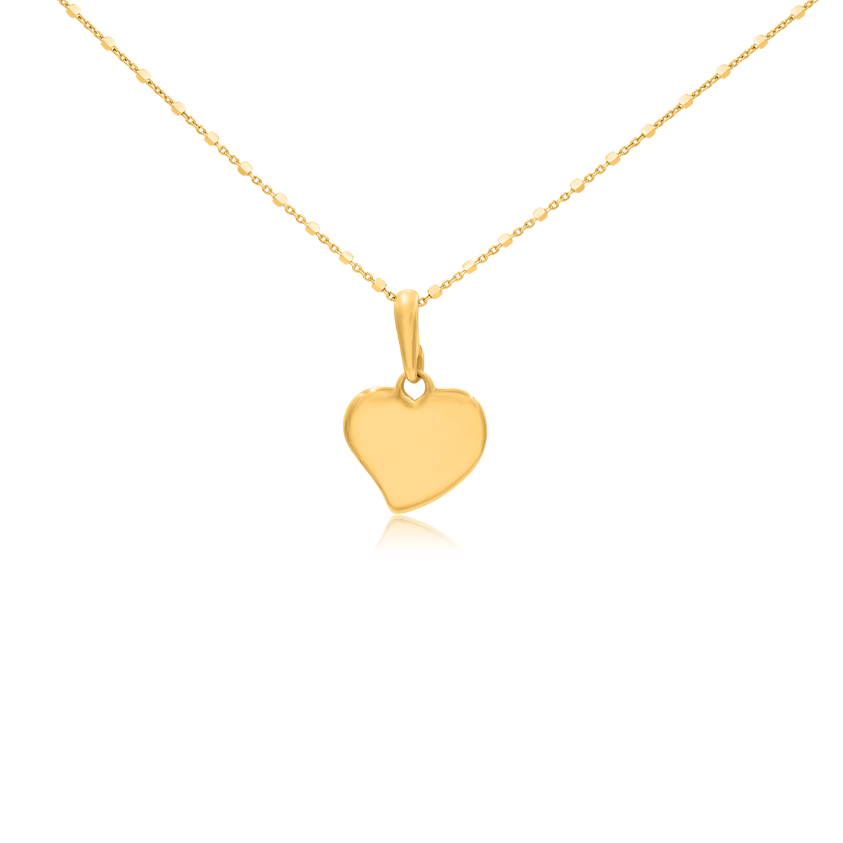 Zawieszka serduszko HEART pełna srebrna pozłacana