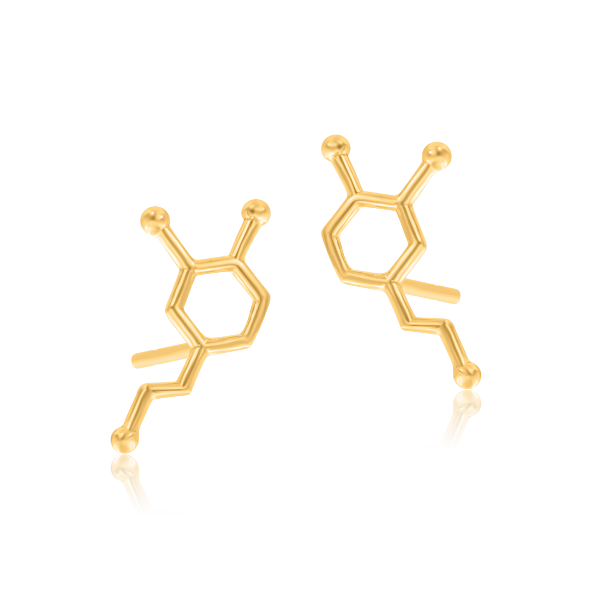 Kolczyki DOPAMINE srebrne pozłacane