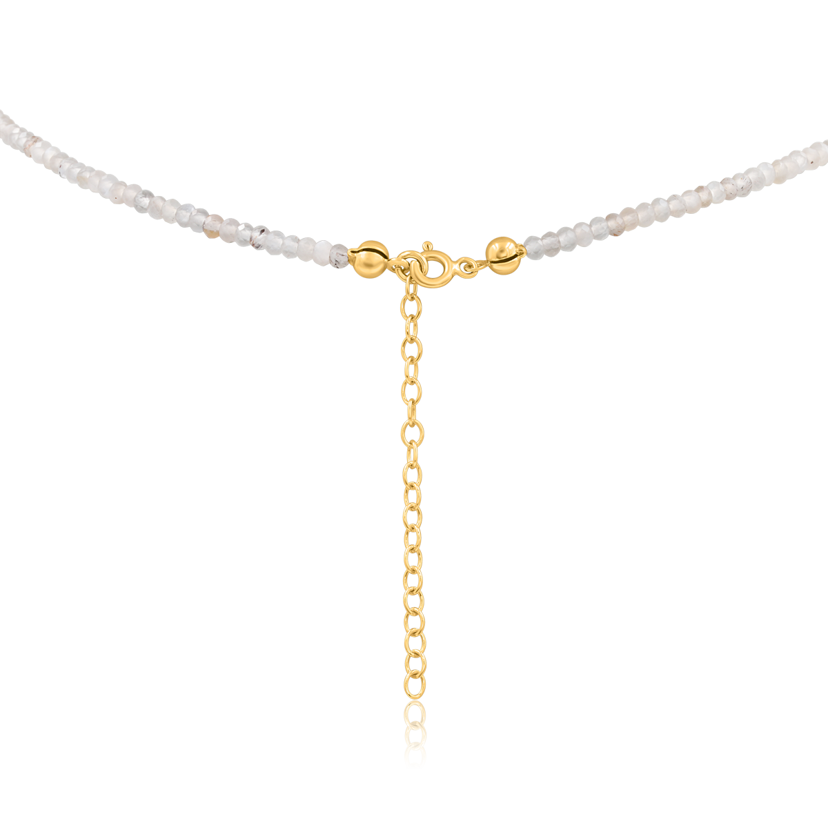 Naszyjnik LUNA z kamieniem księżycowym srebrny pozłacany