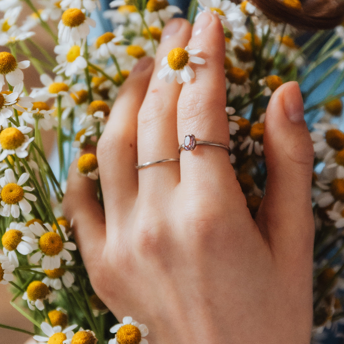 Pierścionek AMETYST srebrny