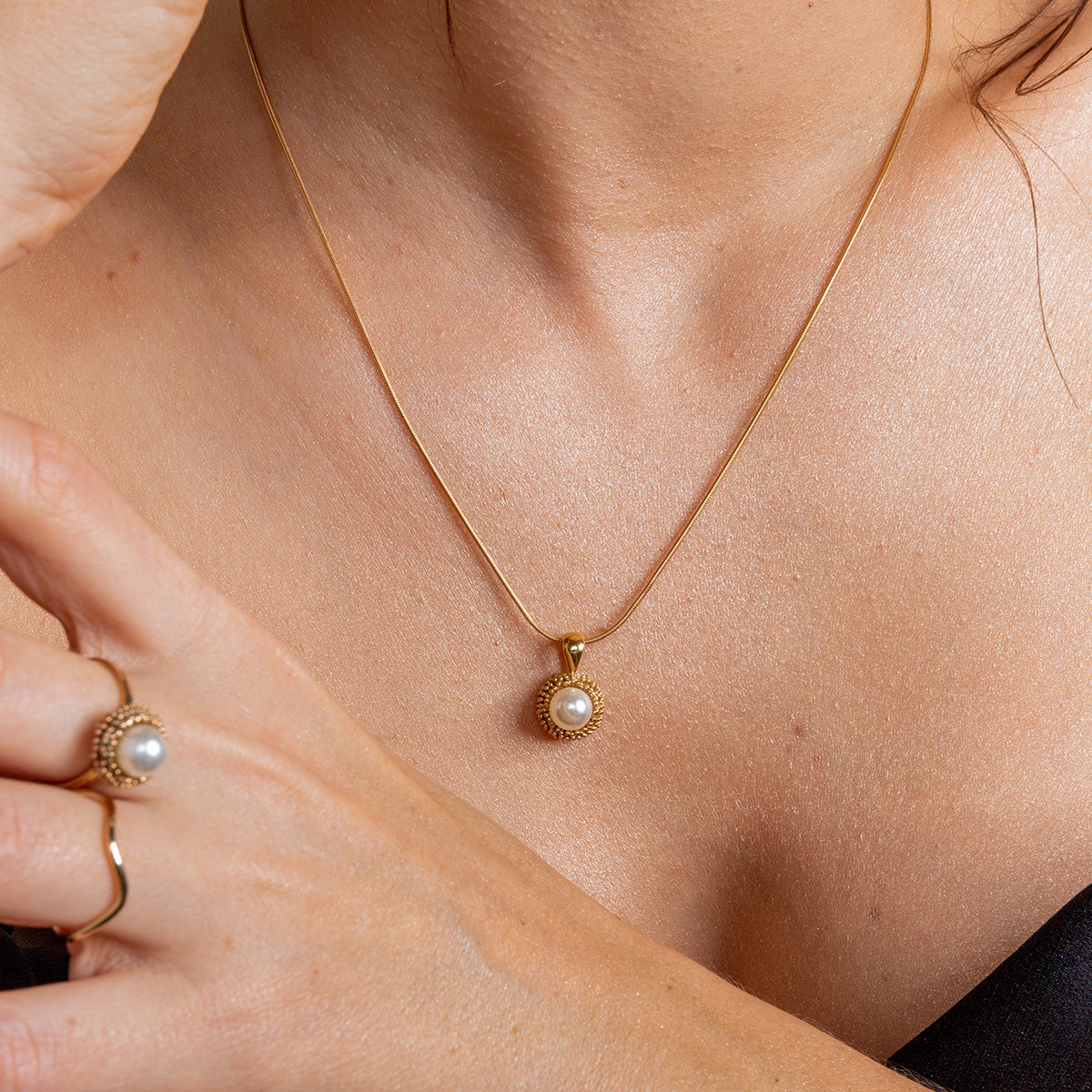 Zawieszka z perłą AUDREY srebrna pozłacana