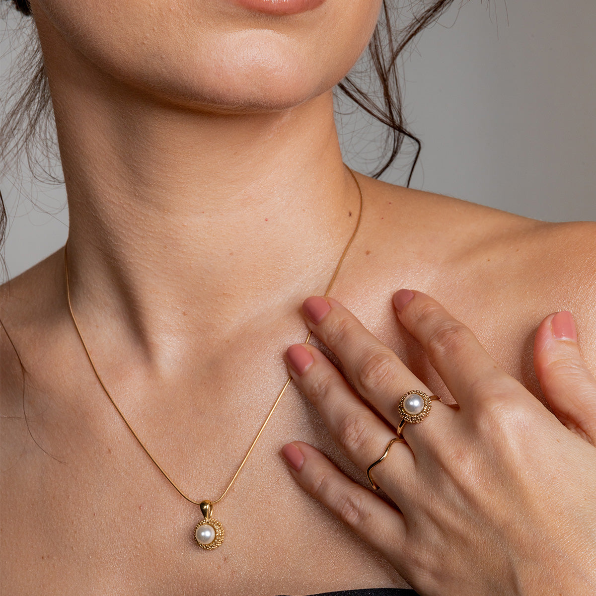 Zawieszka z perłą AUDREY srebrna pozłacana