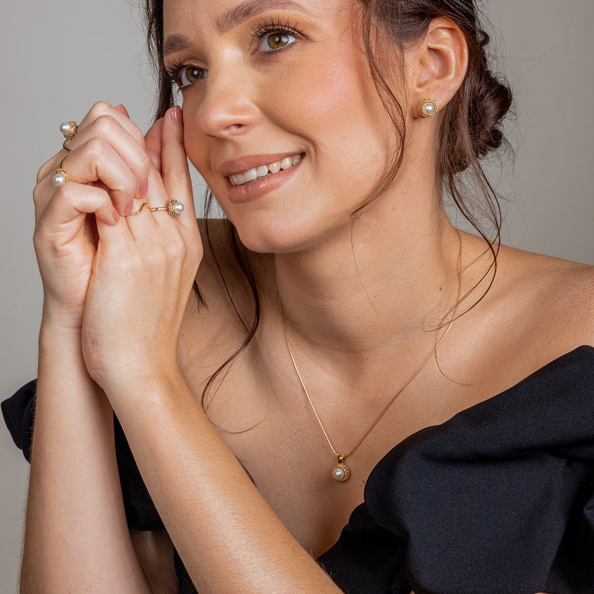 Zawieszka z perłą AUDREY srebrna pozłacana