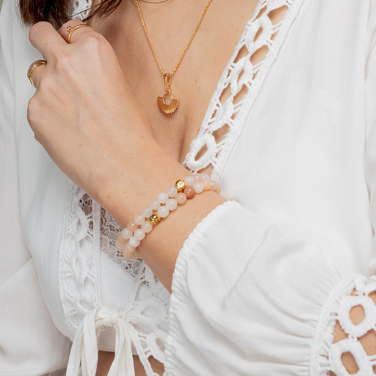 Bransoletka AURORA NUDE srebrna pozłacana