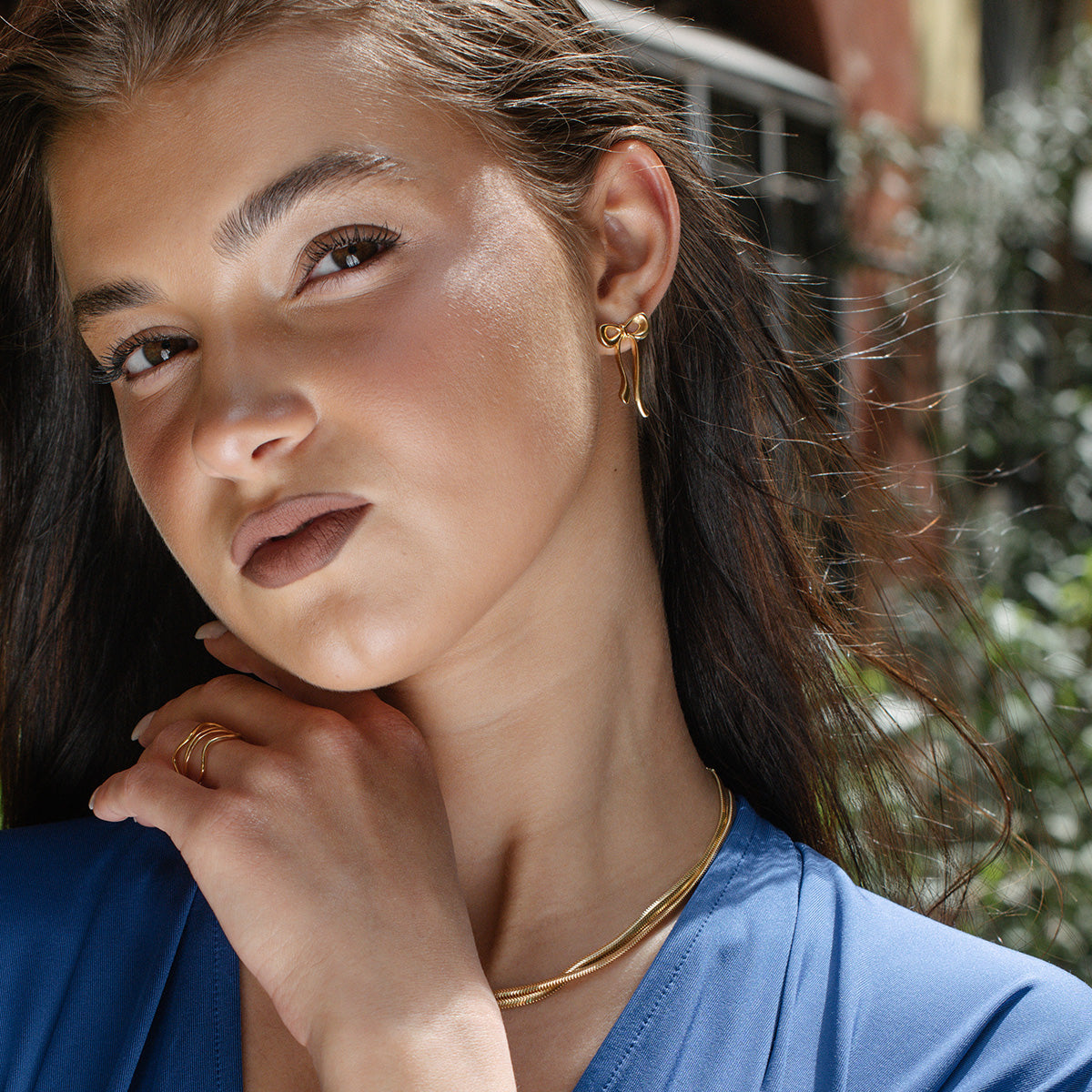 Kolczyki kokardki BOWS złote