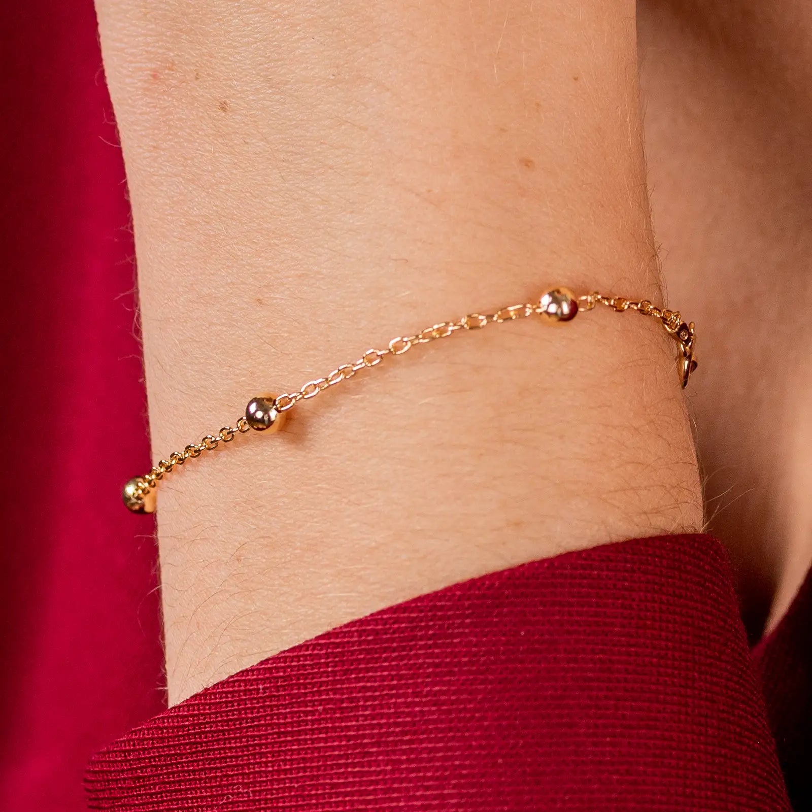 Zestaw CLOE srebrny pozłacany- łańcuszek i bransoletka