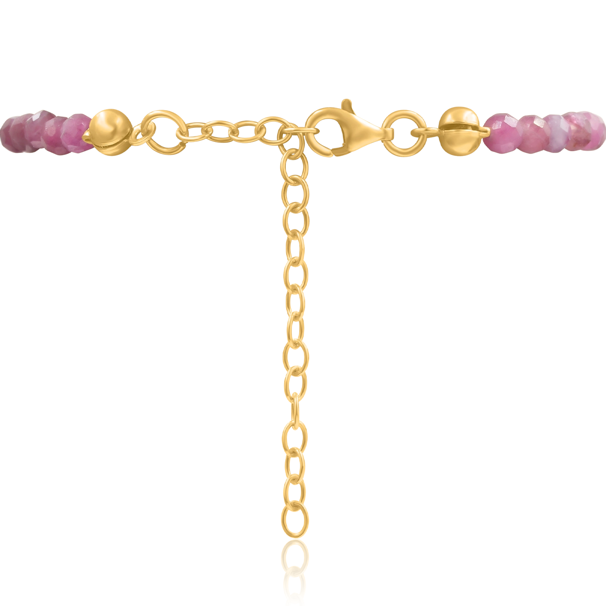 Bransoletka SUMMER z różowym turmalinem srebrna pozłacana