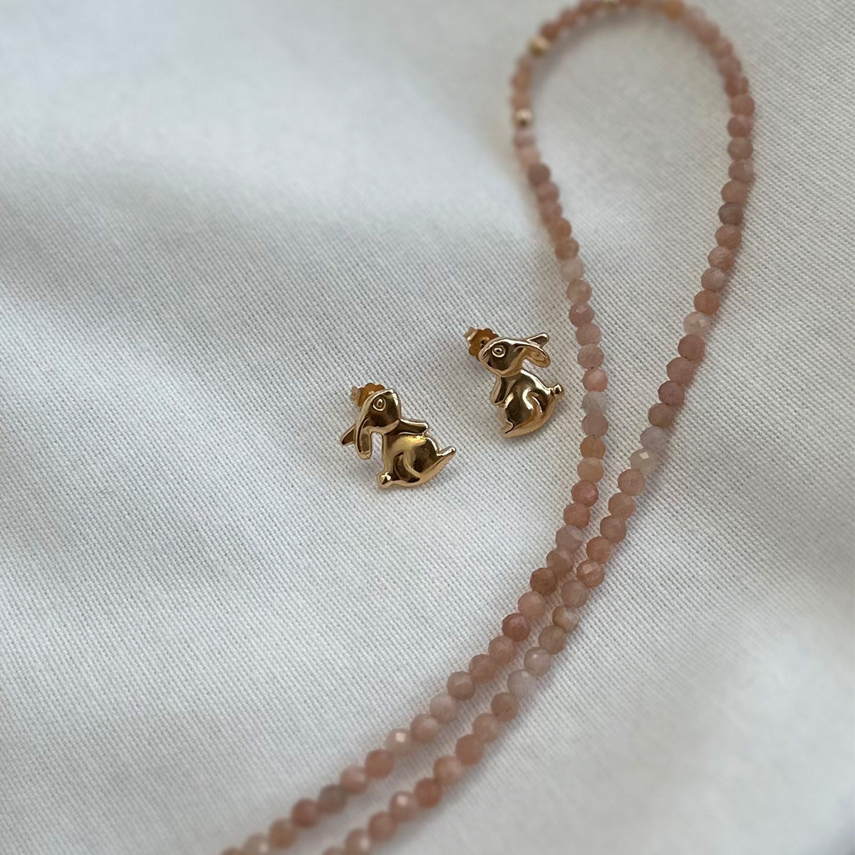 Kolczyki BUNNY srebrne pozłacane