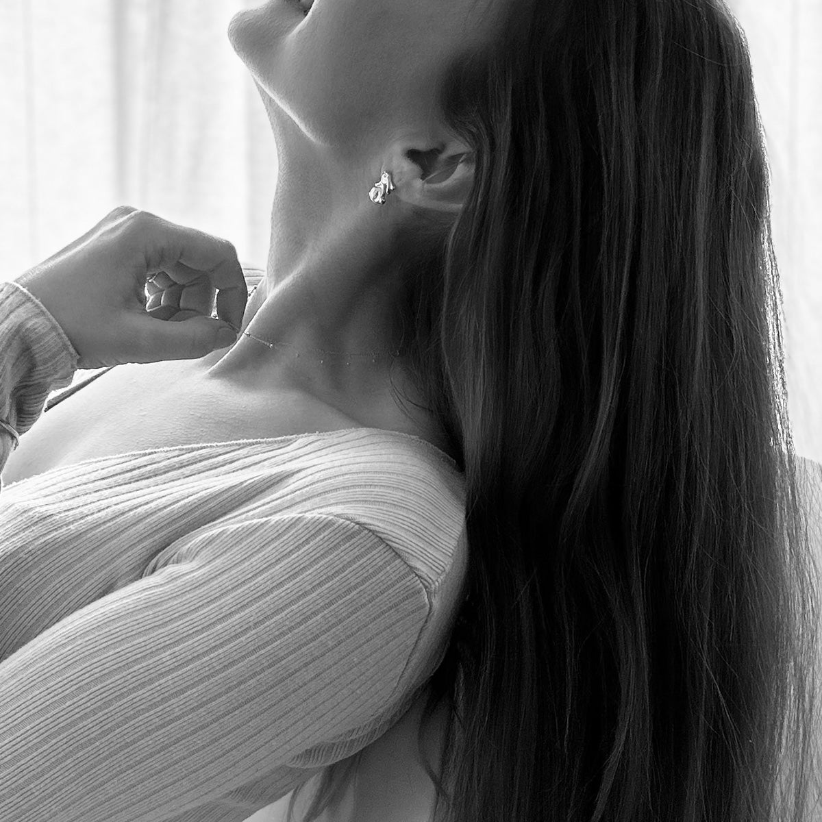 Kolczyki BUNNY białe złoto