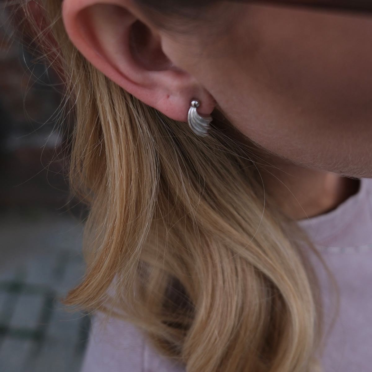 Kolczyki COMET białe złoto