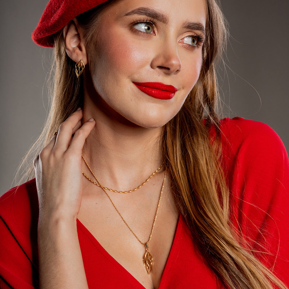 Kolczyki INFINI srebrne pozłacane