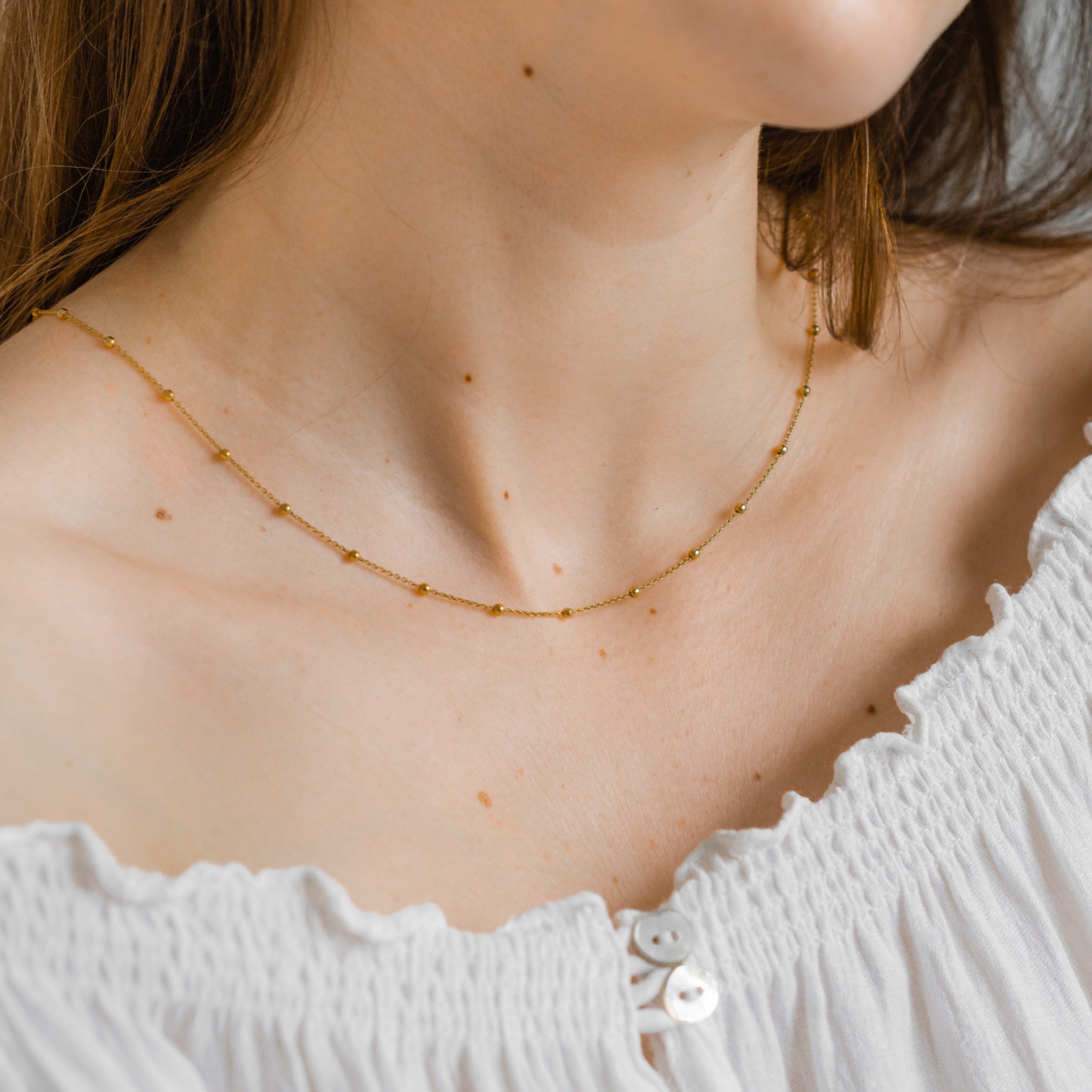 Zestaw TOP OF THE TOP srebrny pozłacany - łańcuszek i kolczyki