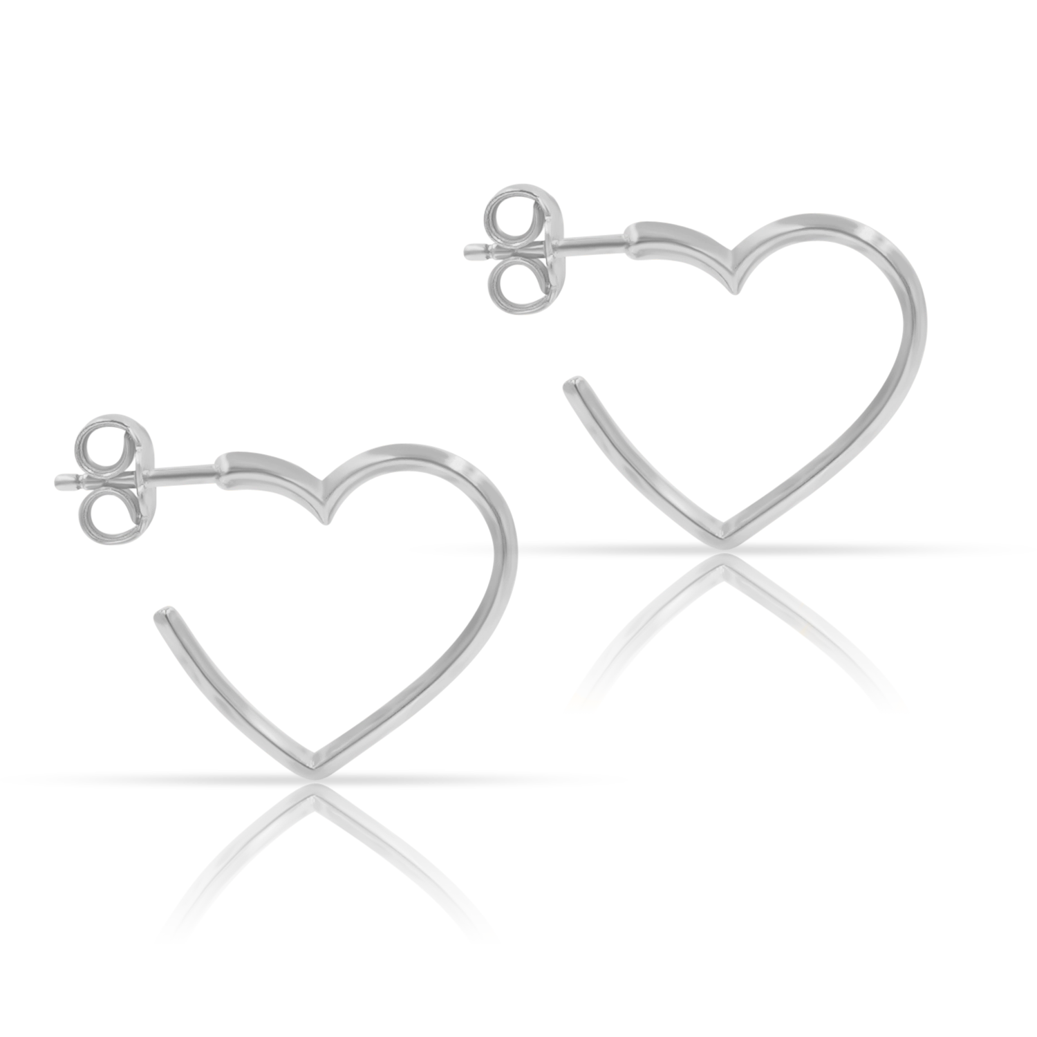 Kolczyki serca AMORE białe złoto