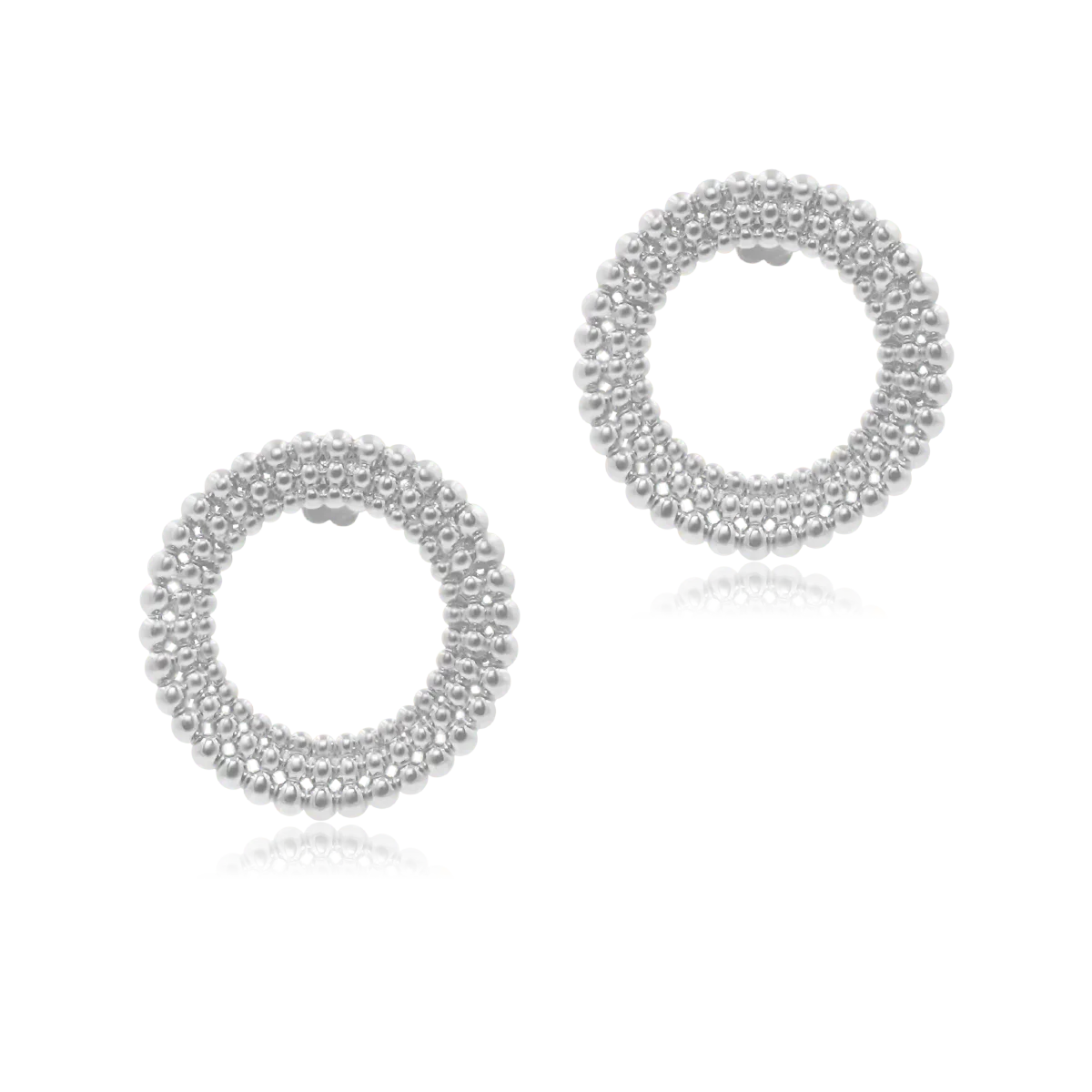 Kolczyki koła SUNRISE białe złoto