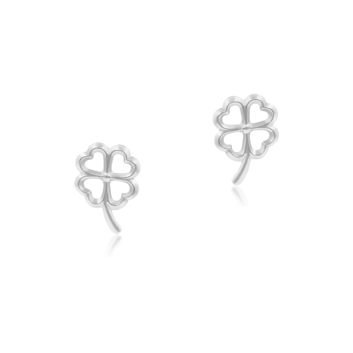 Kolczyki koniczynki CLOVER białe złoto
