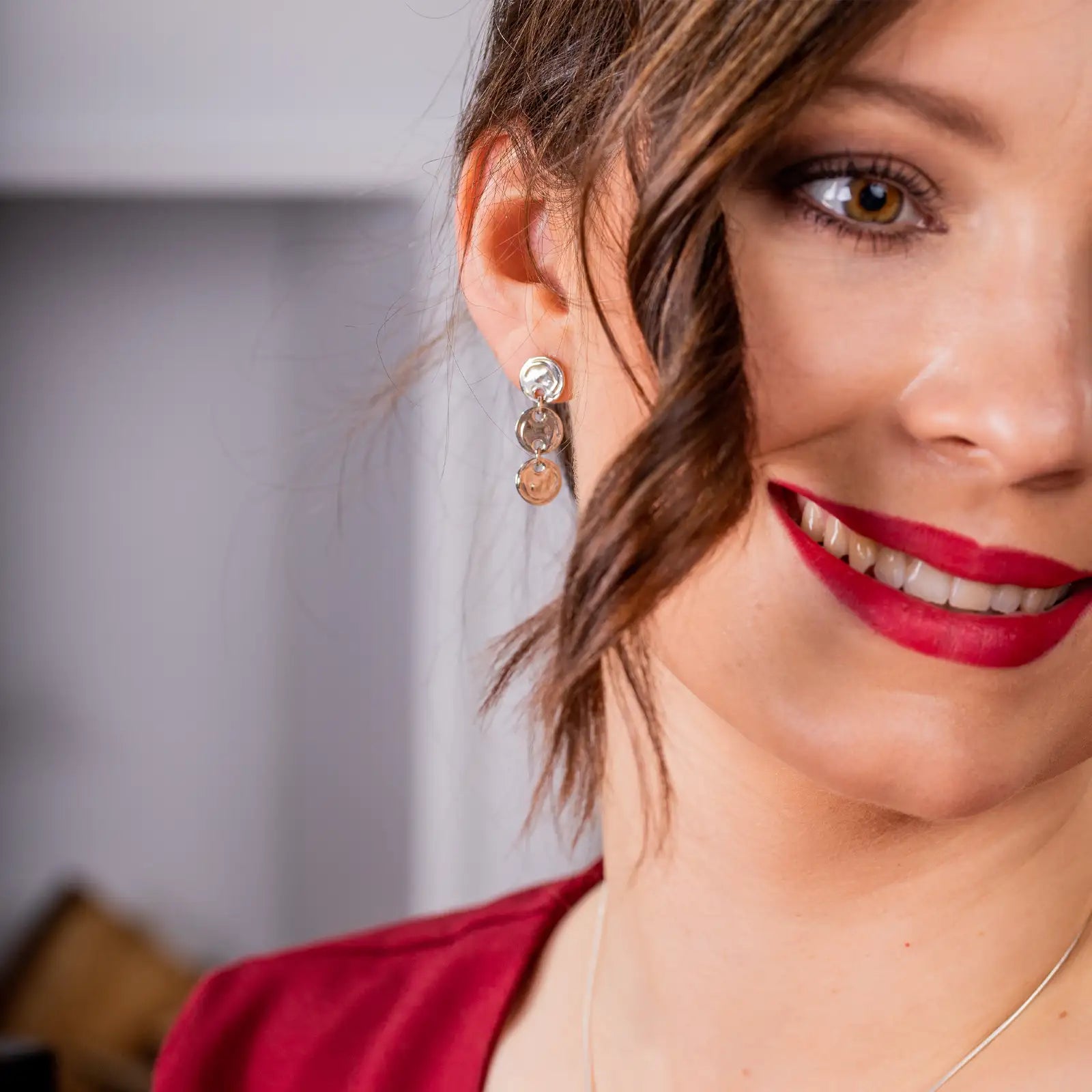 Zestaw SIMPLE srebrny - łańcuszek, zawieszka i kolczyki