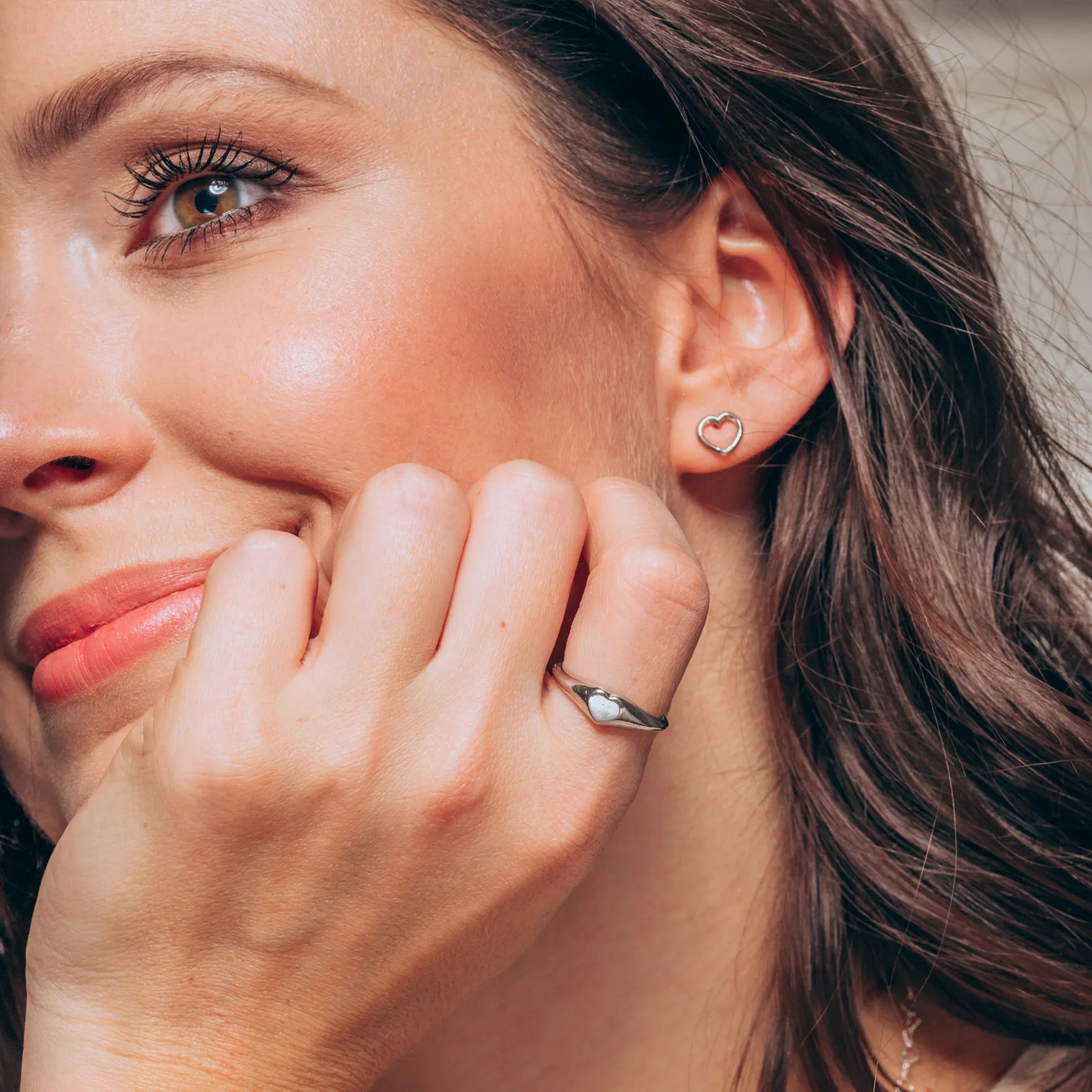 Kolczyki serca SWEETHEART białe złoto