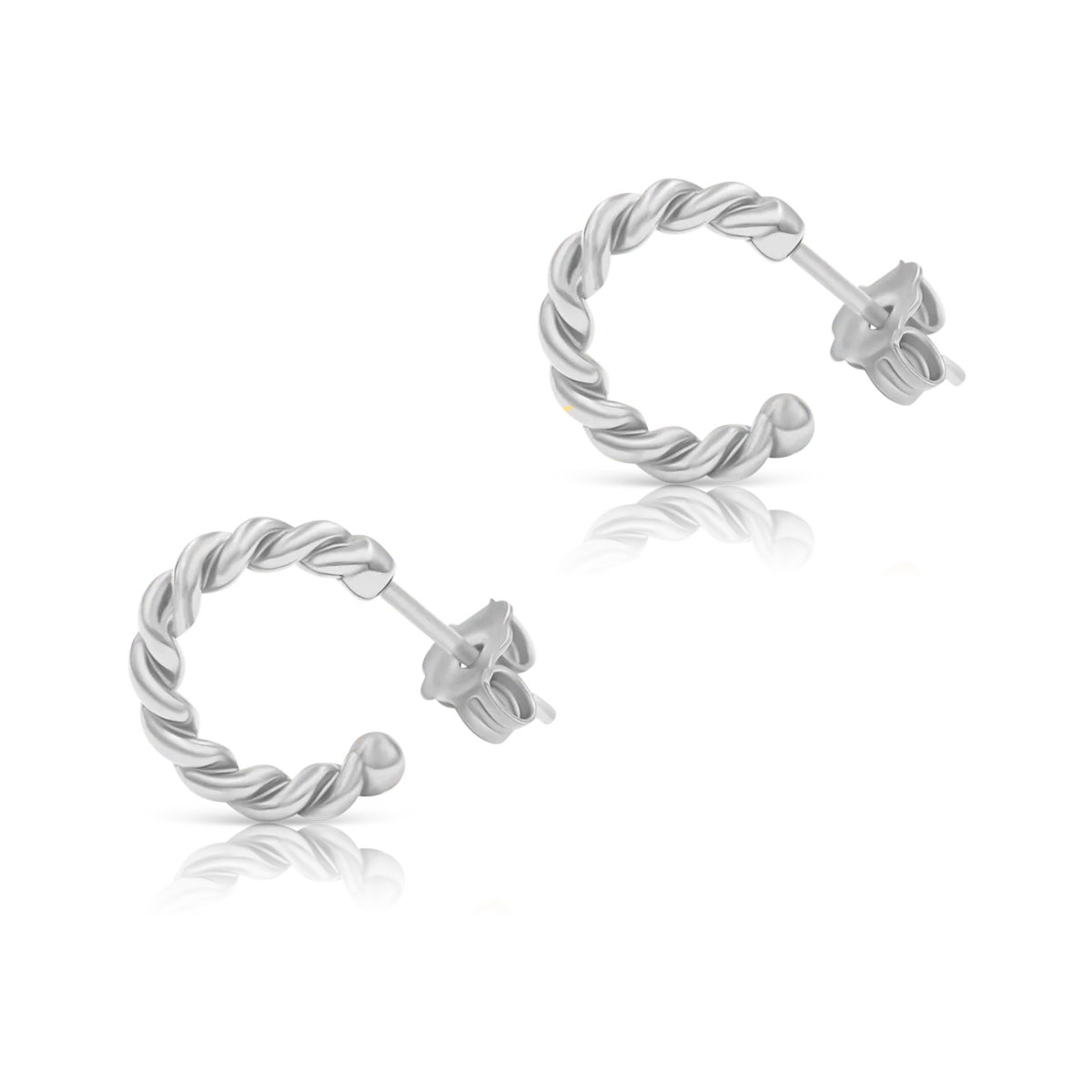 Kolczyki TWIST białe złoto