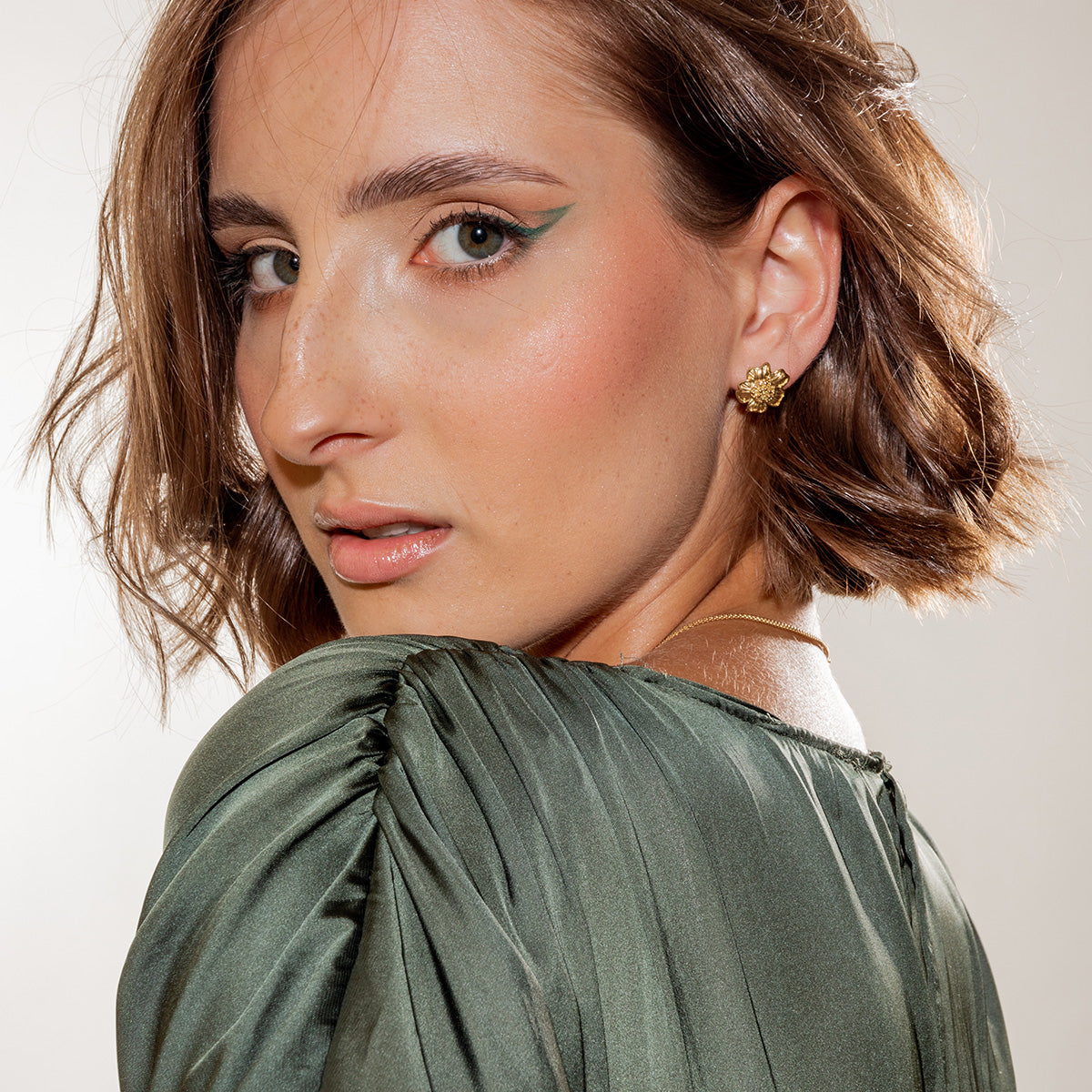 Kolczyki KWIAT JABŁONI srebrne pozłacane