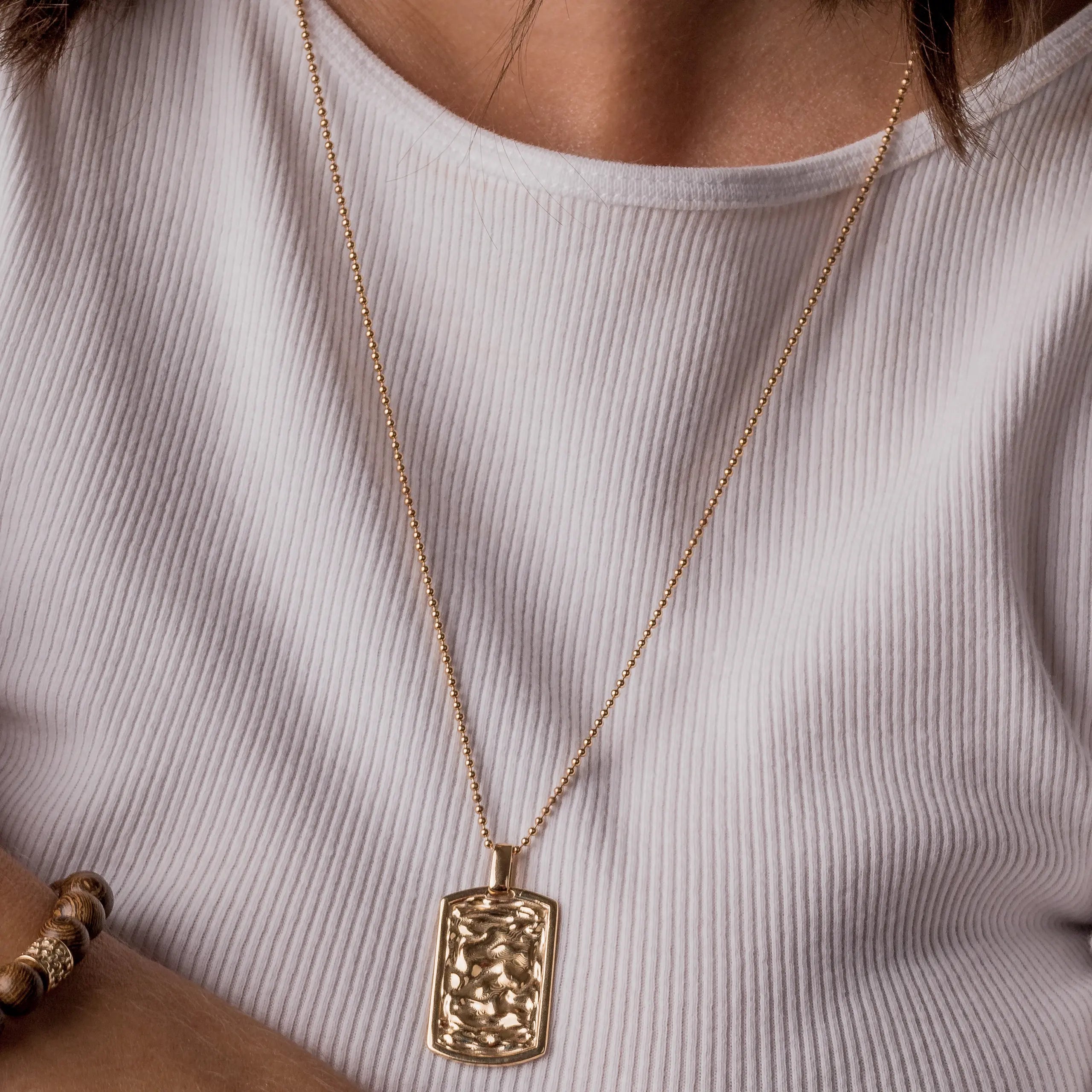 Zestaw UNISEX srebrny pozłacany - łańcuszek i zawieszka