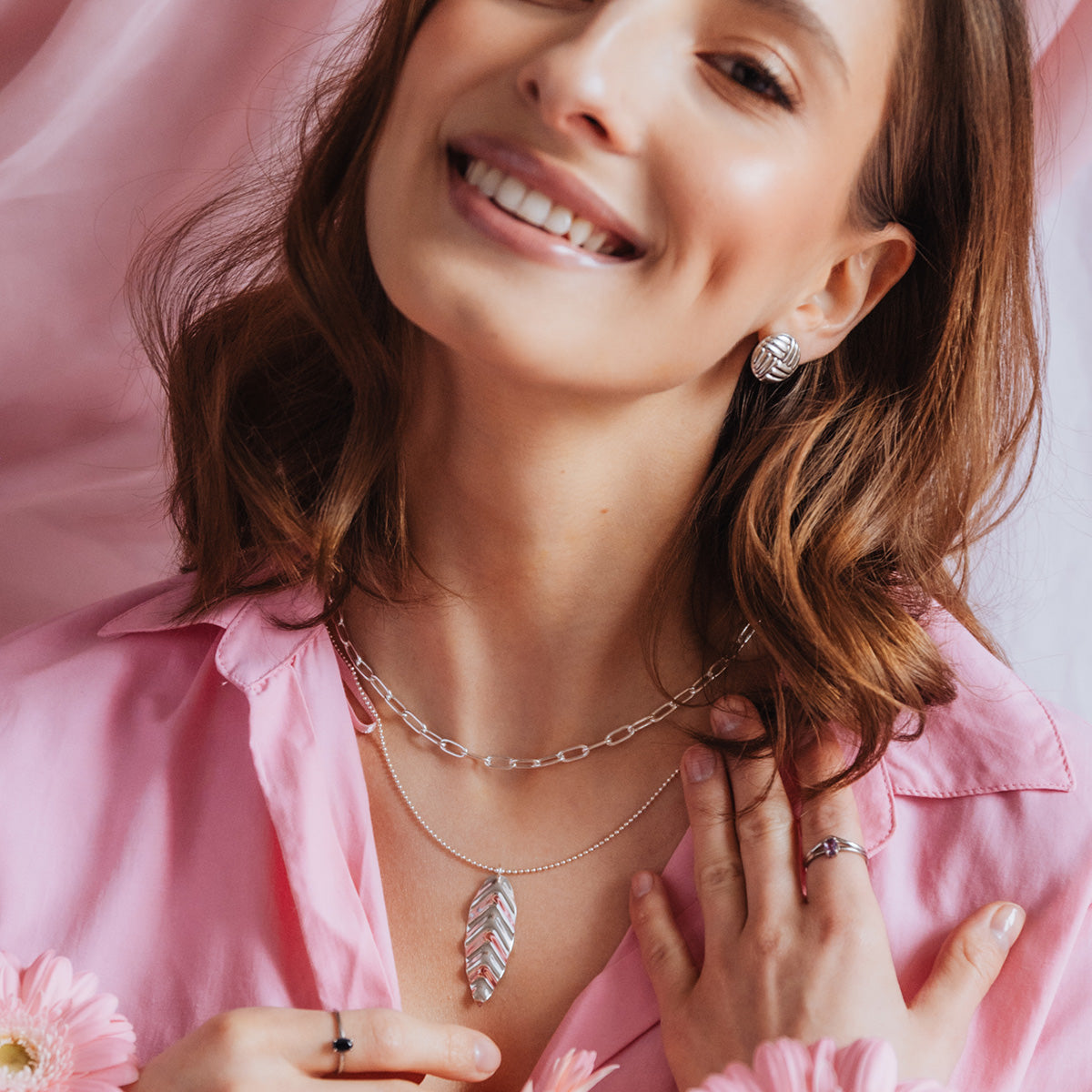 Kolczyki NATALIE białe złoto