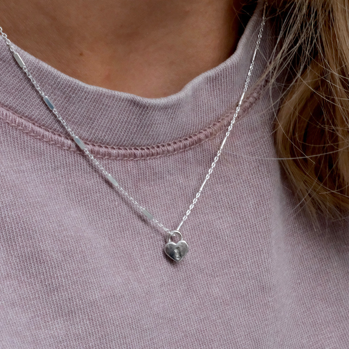 Naszyjnik LOCK srebrny - zawieszka i łańcuszek