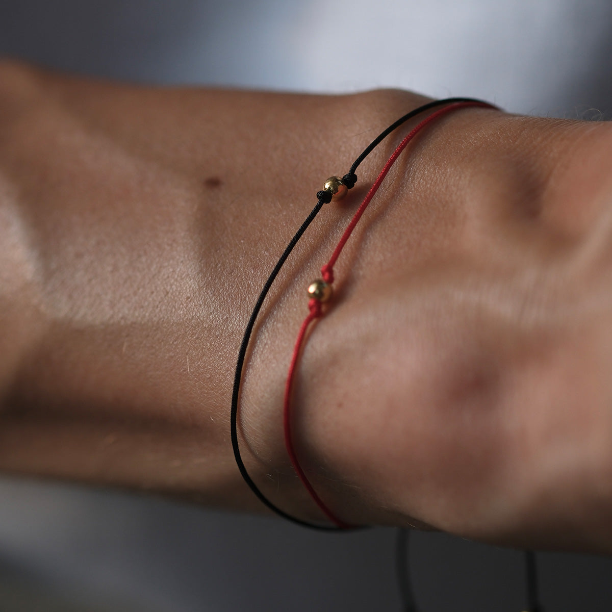 Bransoletka LUCKY BLACK srebrna pozłacana