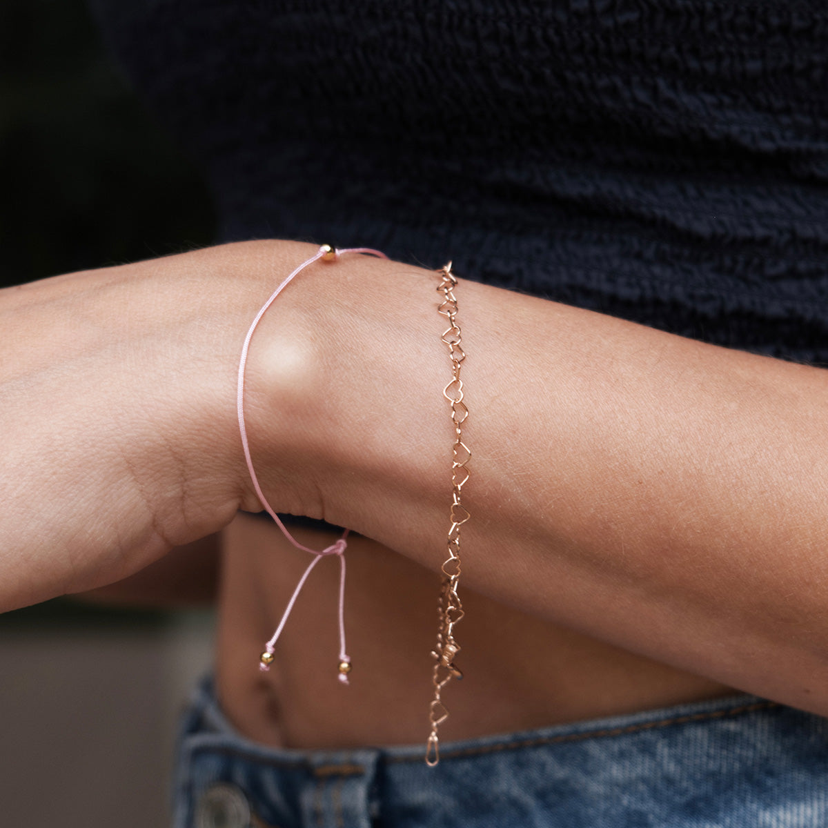 Bransoletka LUCKY PINK srebrna pozłacana