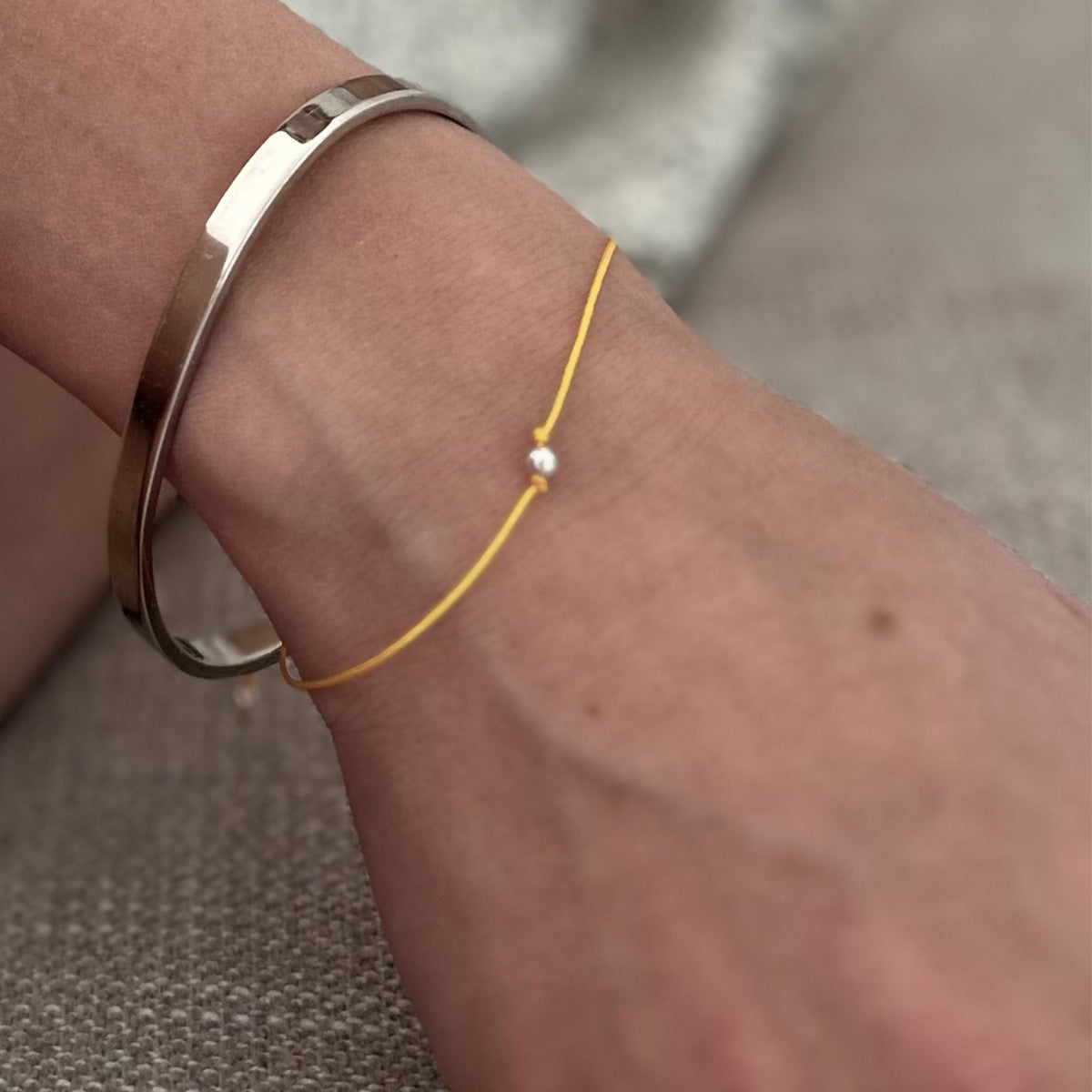 Bransoletka LUCKY YELLOW srebrna