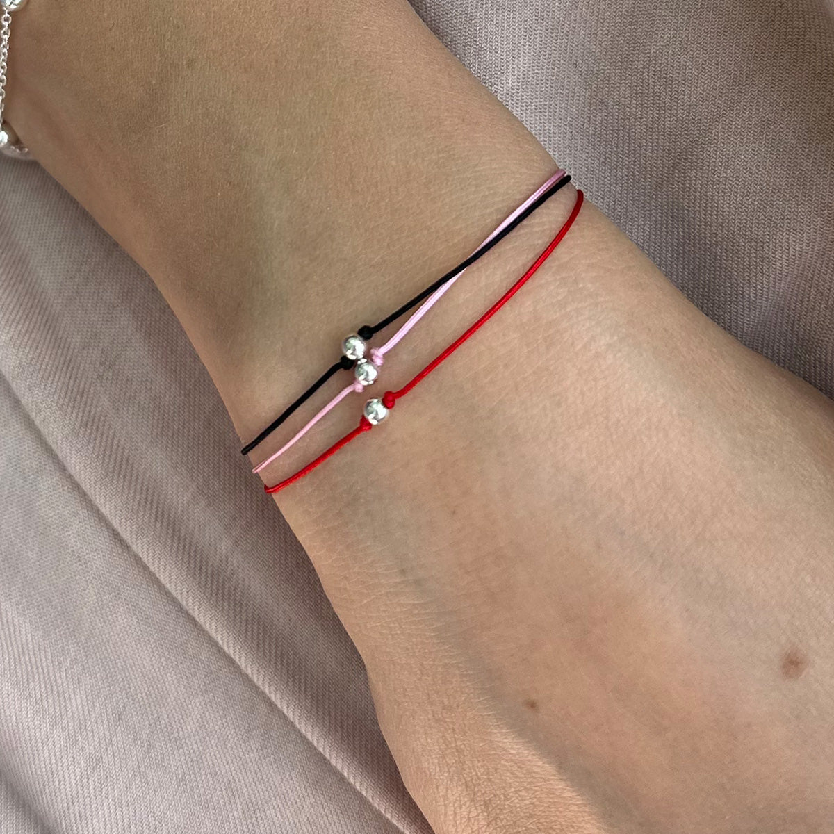 Bransoletka LUCKY BLACK srebrna