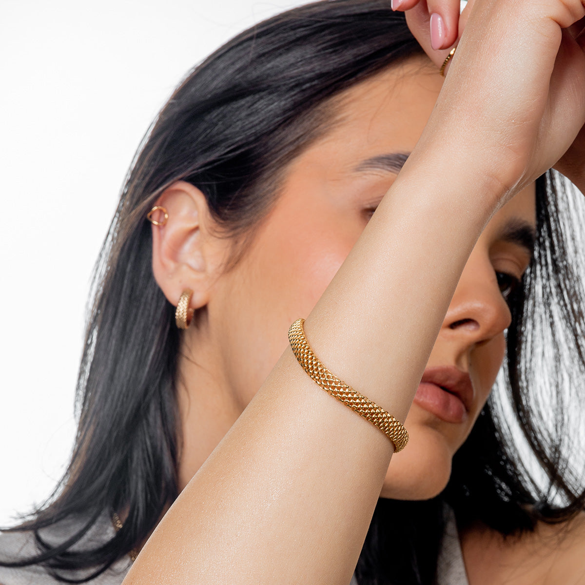 Bransoletka MEGHAN srebrna pozłacana