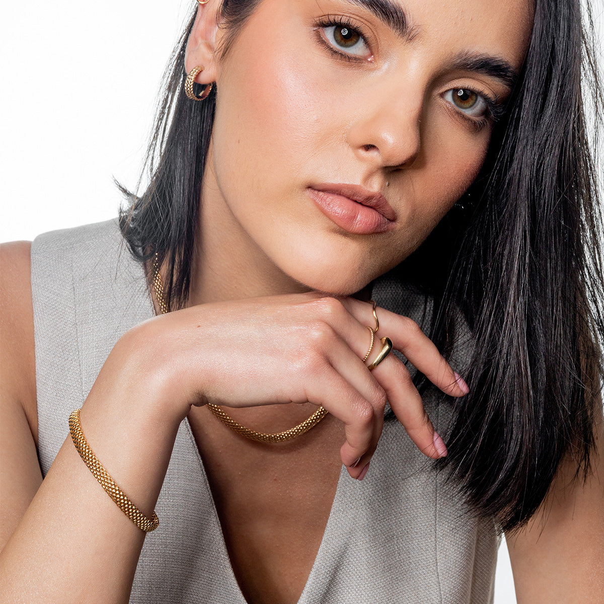 Bransoletka MEGHAN srebrna pozłacana