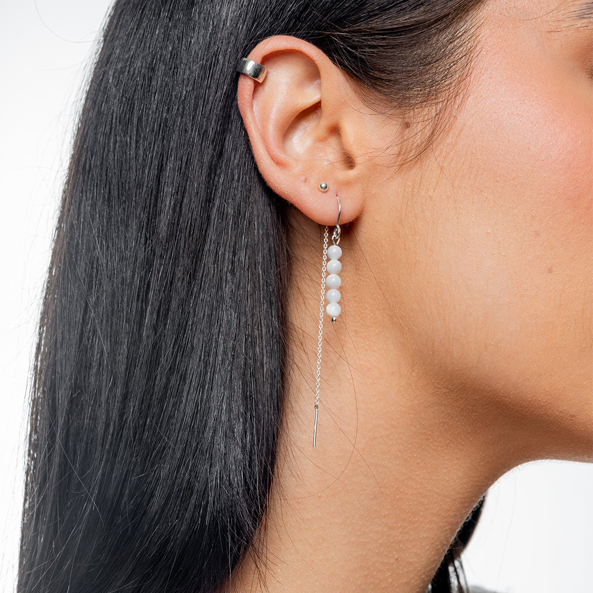 Kolczyki MONA z masy perłowej srebrne