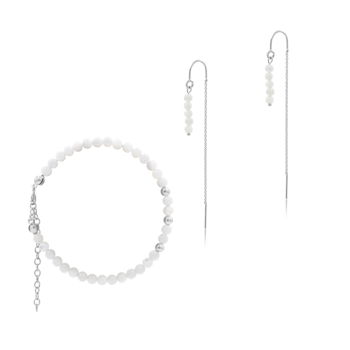 Zestaw MONA 3 srebrny - bransoletka i kolczyki