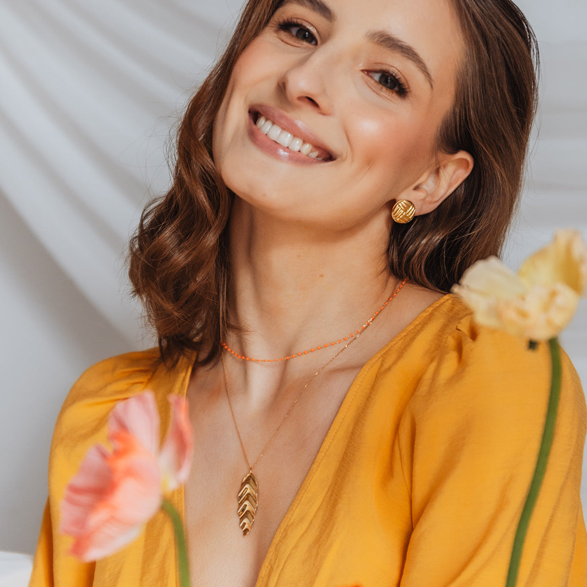 Łańcuszek MIA srebrny pozłacany - 50 cm