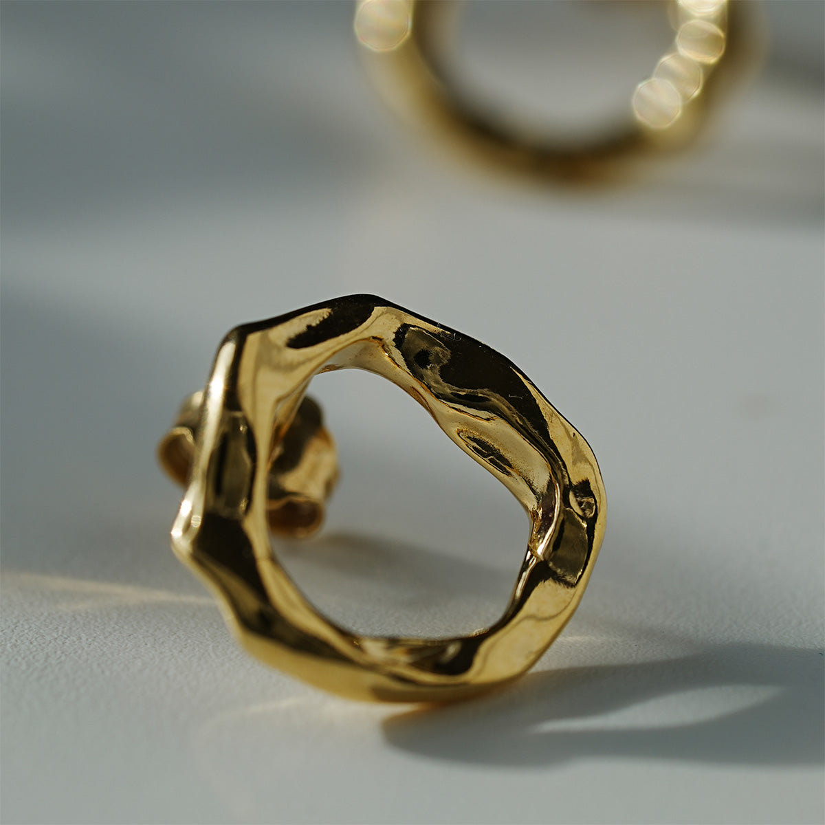 Kolczyki NATURAL srebrne pozłacane