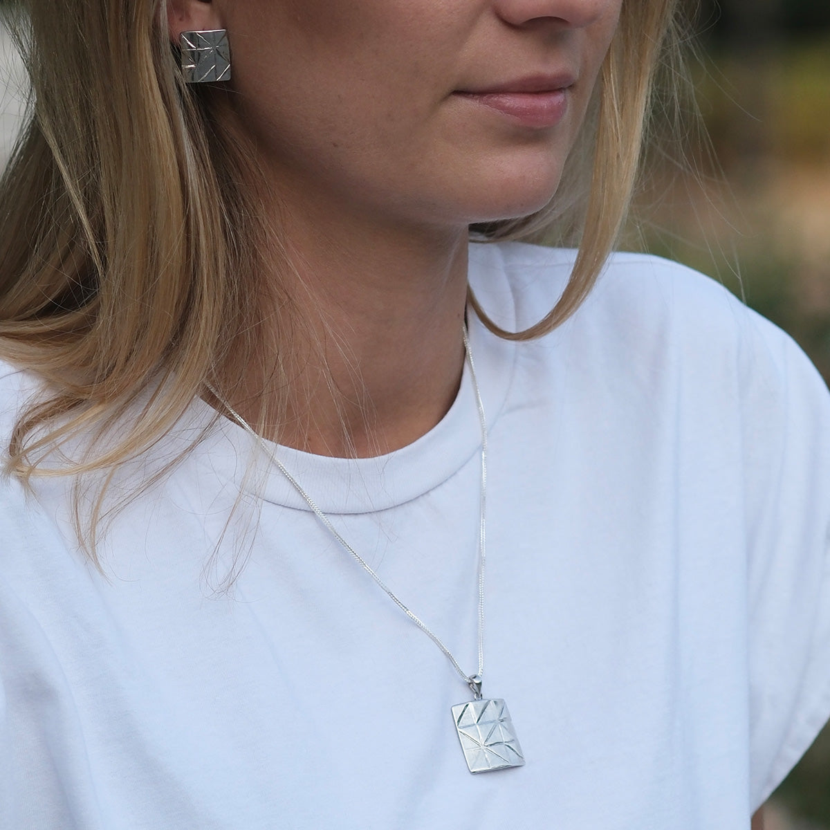 Naszyjnik PIAZZA srebrny - zawieszka i łańcuszek