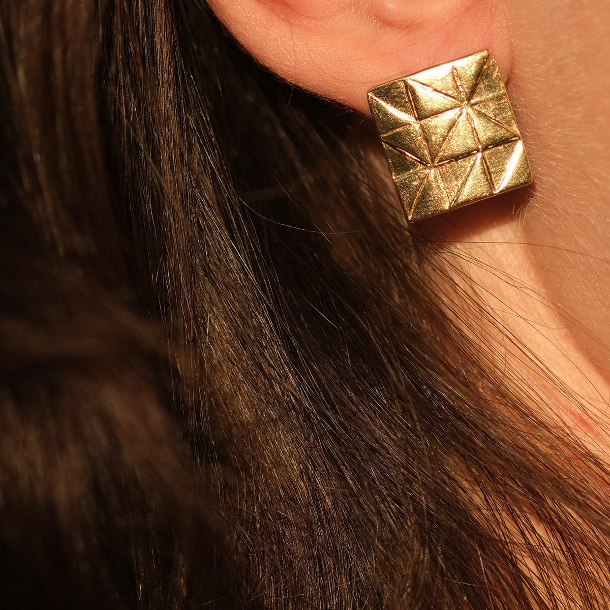 Kolczyki kwadrat PIAZZA złote