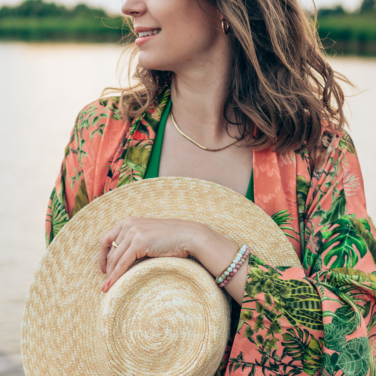 Bransoletka AURORA PINK srebrna pozłacana