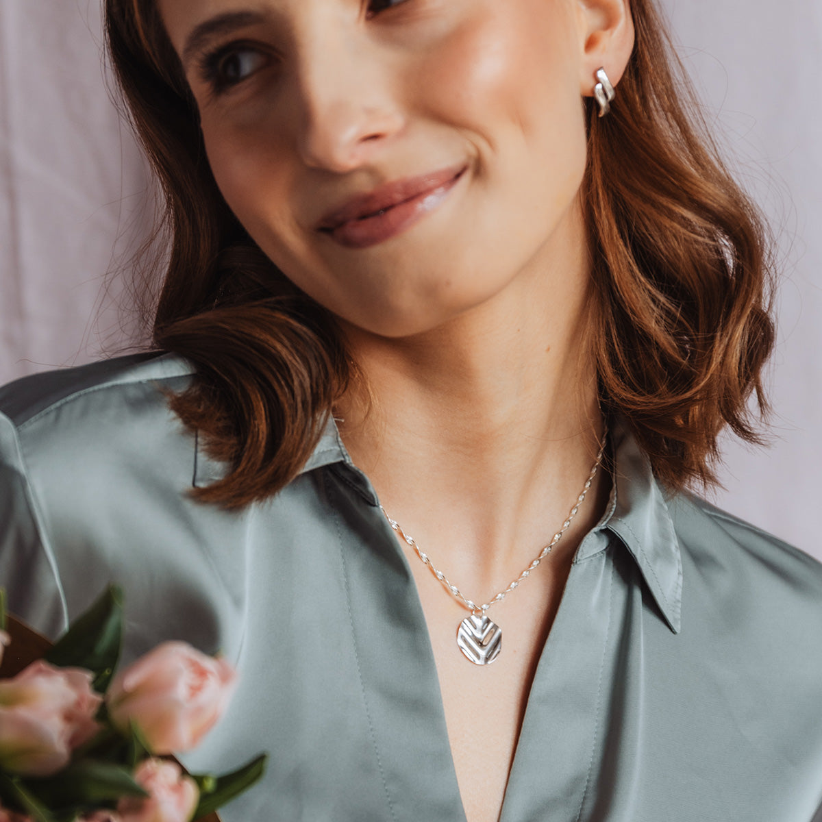 Kolczyki POINT białe złoto