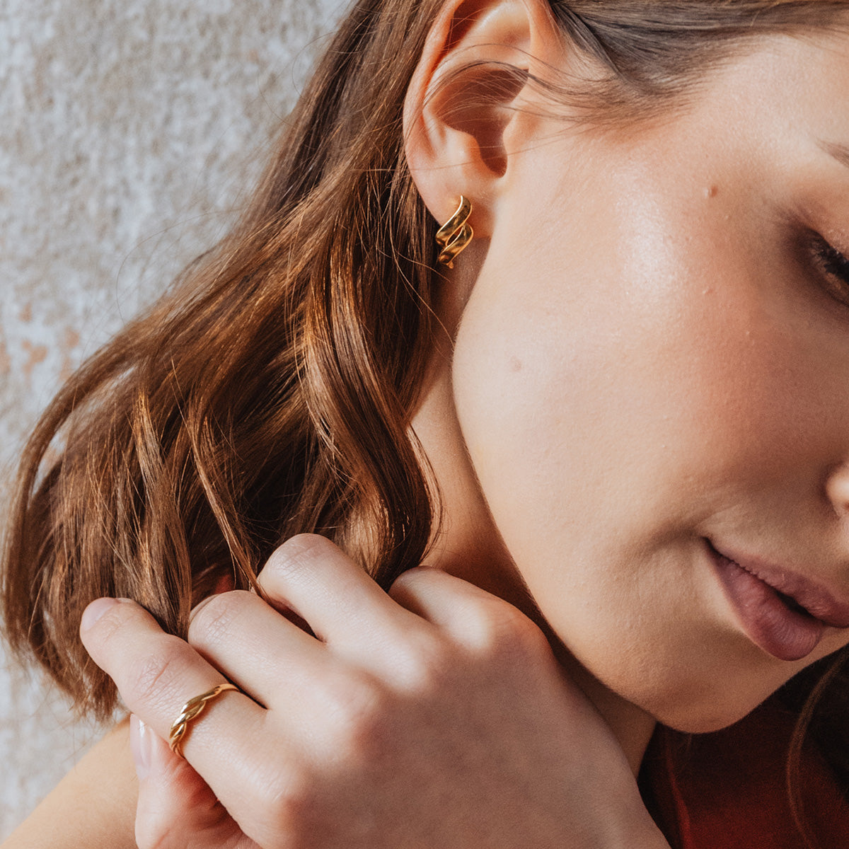 Kolczyki POINT srebrne pozłacane